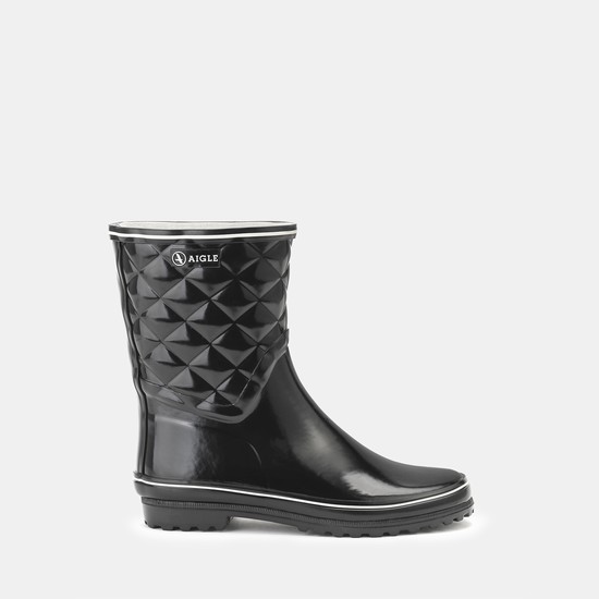 Aigle The Classic And Feminine Quilted Ankle Rain Boots Women Black ZA-73159